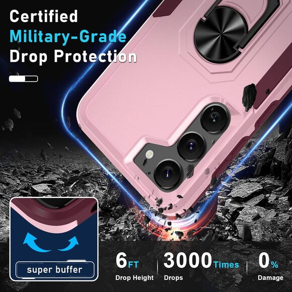 Galaxy S23 Heavy Duty Case w/Screen Protector & Lens Protector, Pink or Blue - Picture 7 of 11